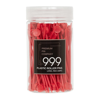 999 Premium Long Plastic Roller Pins Red 100Pc