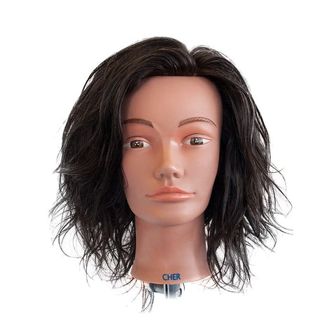 Mannequin Head Short Indian Hair Wavy Brown - Cher