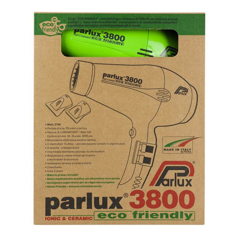 Parlux 3800 Ceramic & Ionic Dryer 2100W Green