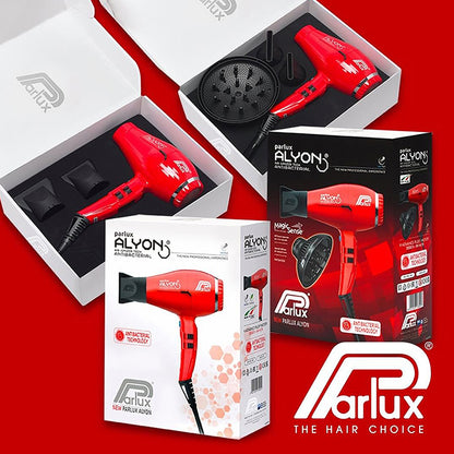 (DISCONTINUED) Parlux Alyon Air Ionizer Dryer 2250W - Red With Diffuser Pack