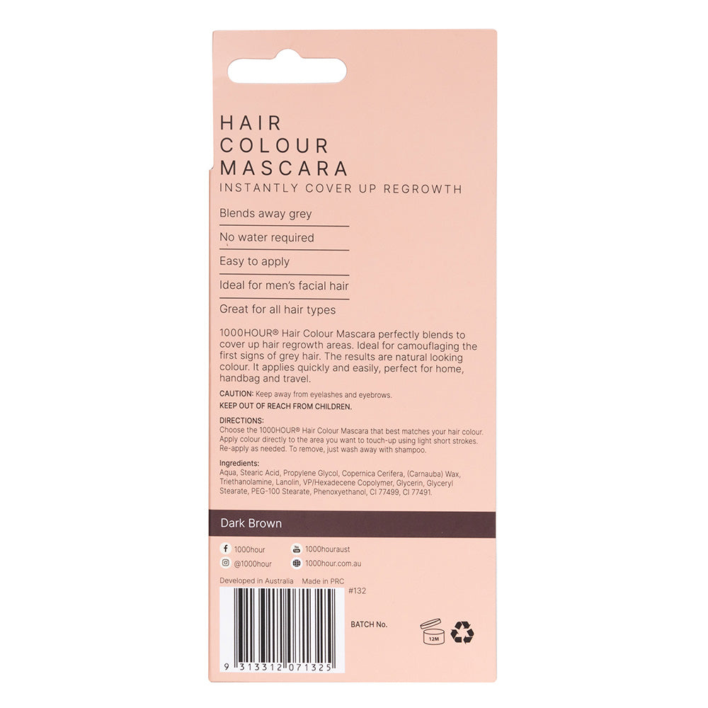 1000HOUR Hair Colour Mascara - Dark Brown 12g