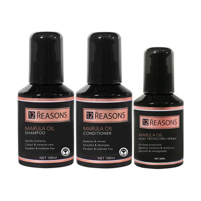 12 Reasons 3pc Travel Set - Marula Oil 60ml