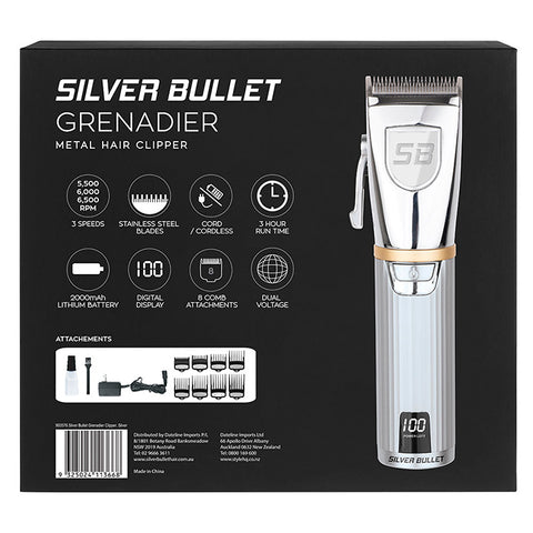 Silver Bullet Grenadier Clipper Cord/Cordless - Silver
