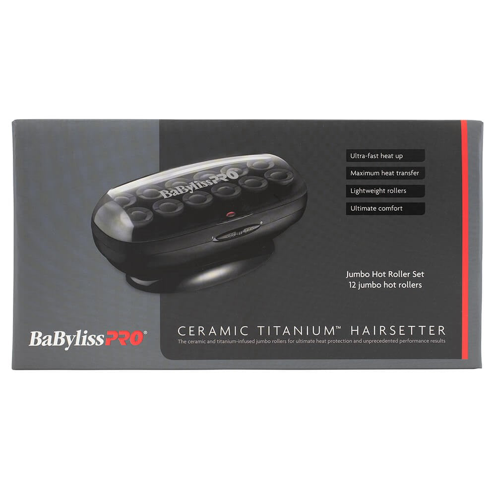 BabylissPRO Professional Ceramic Titanium Jumbo Hot Roller Hairsetter - 12pc