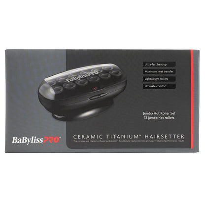 BabylissPRO Professional Ceramic Titanium Jumbo Hot Roller Hairsetter - 12pc