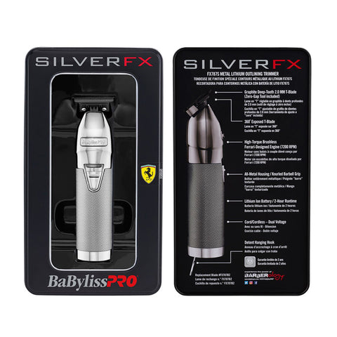 BaBylissPRO SilverFX Skeleton Lithium Outliner Trimmer Silver