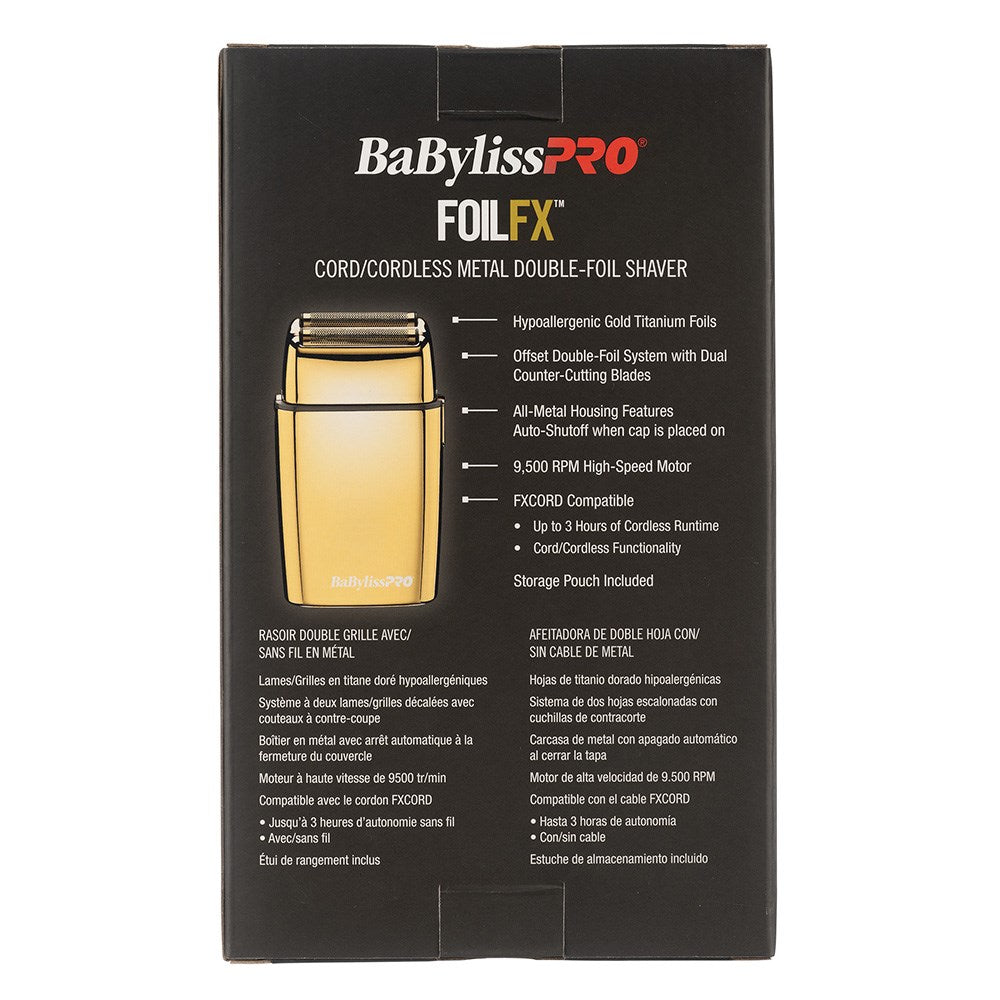 BaBylissPRO Double Foil FX Shaver Gold