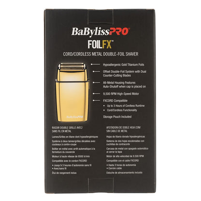 BaBylissPRO Double Foil FX Shaver Gold