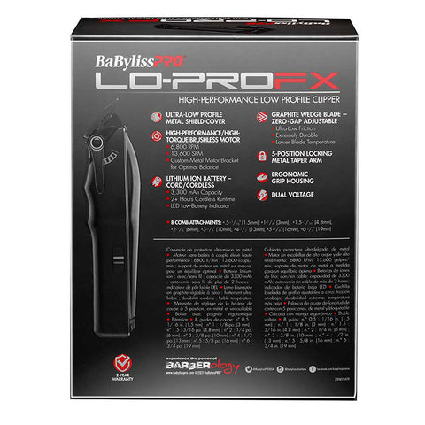 BaBylissPRO Lo-ProFX Low Profile Clipper Cord/Cordless