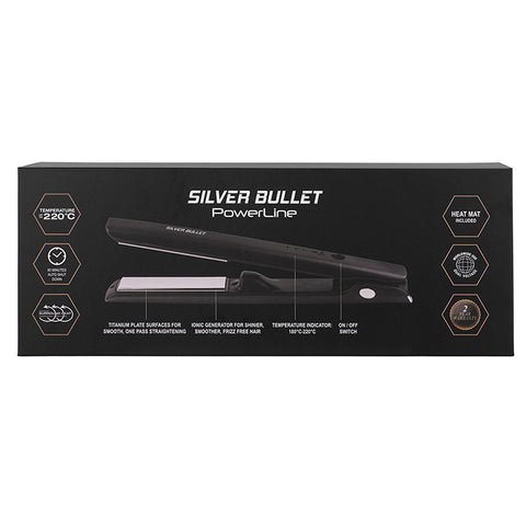 Silver Bullet Powerline Silver Titanium Straightener - Black