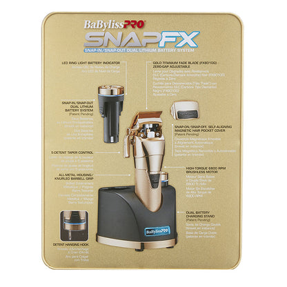 BaBylissPRO SnapFX Gold Clipper Cordless