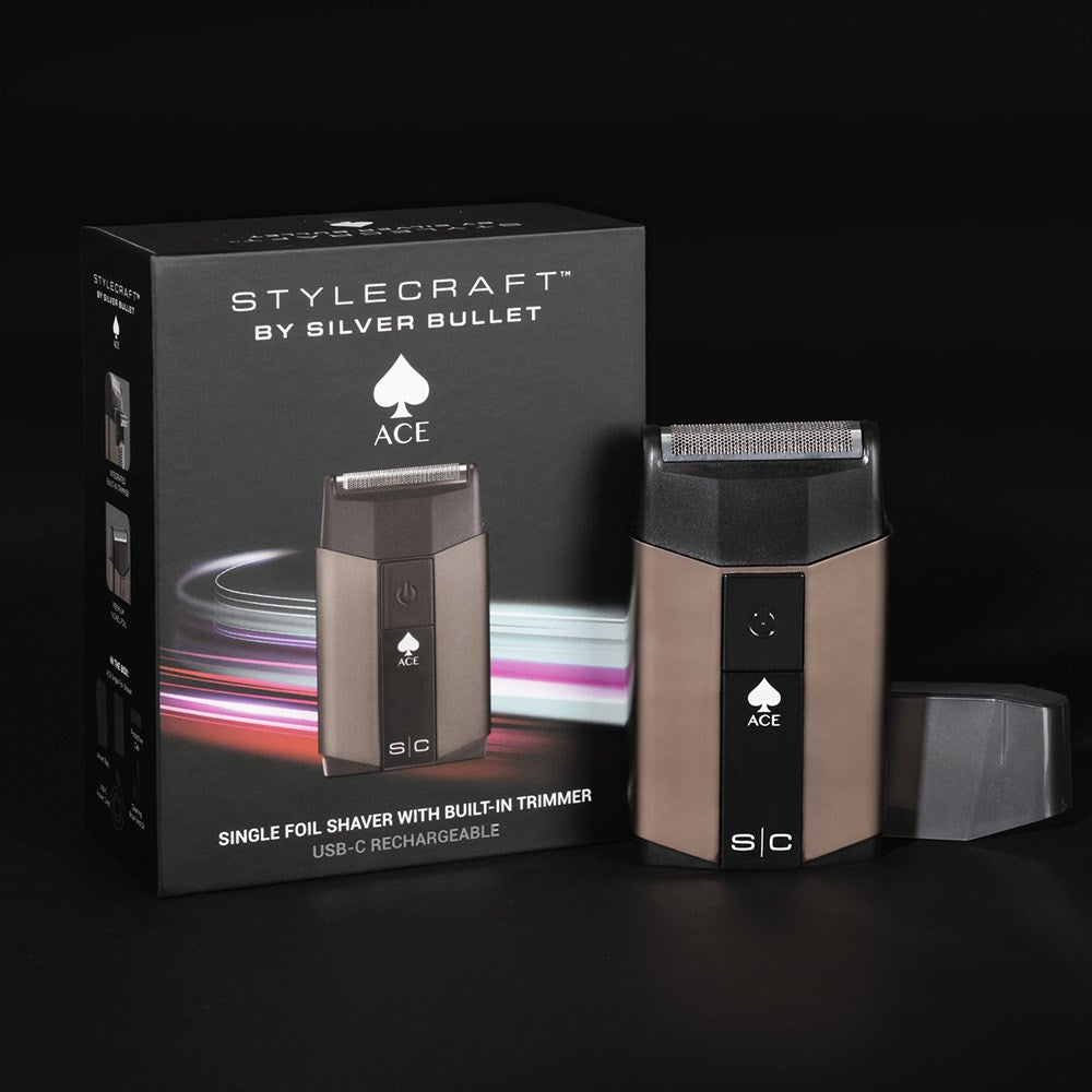 StyleCraft by Silver Bullet Ace Single Foil Shaver with Built-in Trimmer