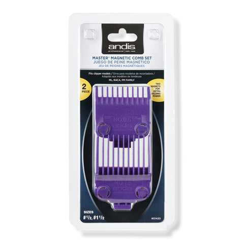 ANDIS Master Magnetic Comb Set Dual Pack 0.5 & 1.5