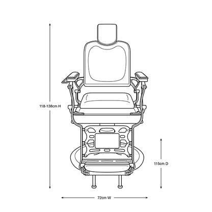 (DISCONTINUED) Barber Culture Achilles Barber Chair Black