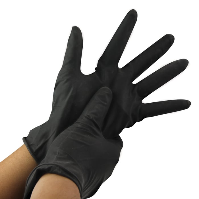 Nitrile Ultra Soft Powder Free Black Gloves Large 100Pk