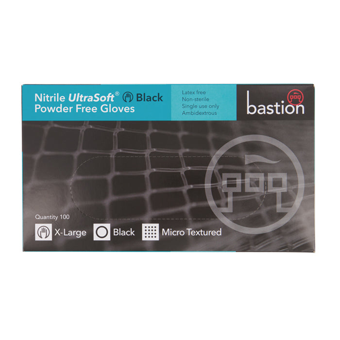 Nitrile Ultra Soft Powder Free Black Gloves X Large 100Pk