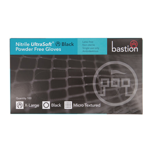 Nitrile Ultra Soft Powder Free Black Gloves X Large 100Pk