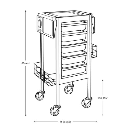 Beauty Supply Co. Deluxe Metal Trolley Black