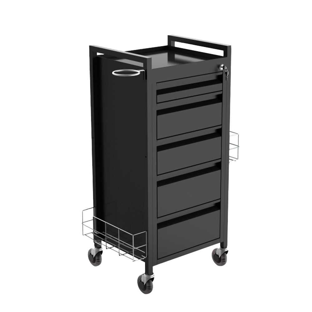 Beauty Supply Co. Studio 5-Drawer Salon Trolley Black