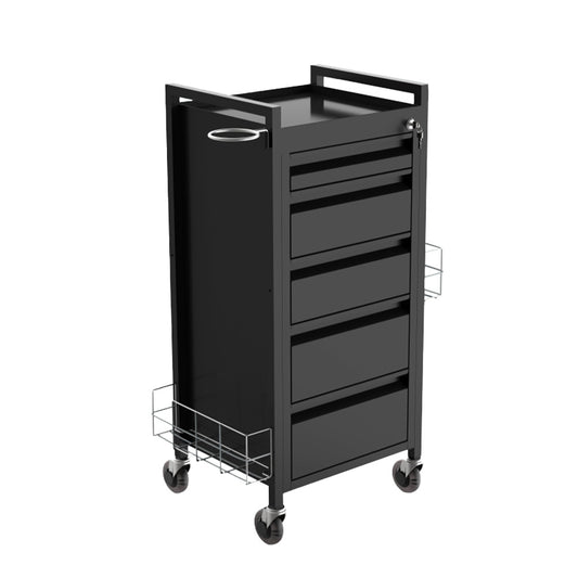 Beauty Supply Co. Studio 5-Drawer Salon Trolley Black