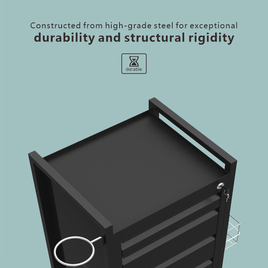 Beauty Supply Co. Studio 5-Drawer Salon Trolley Black