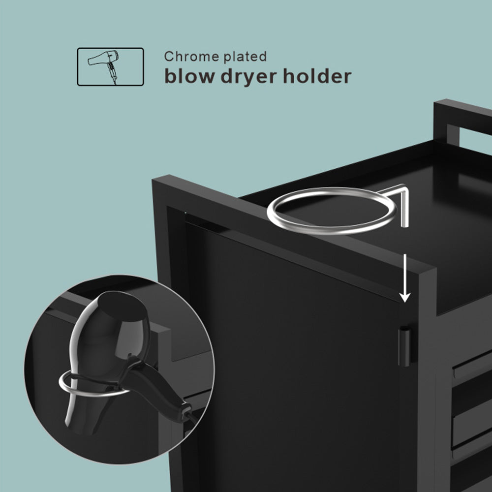 Beauty Supply Co. Studio 5-Drawer Salon Trolley Black