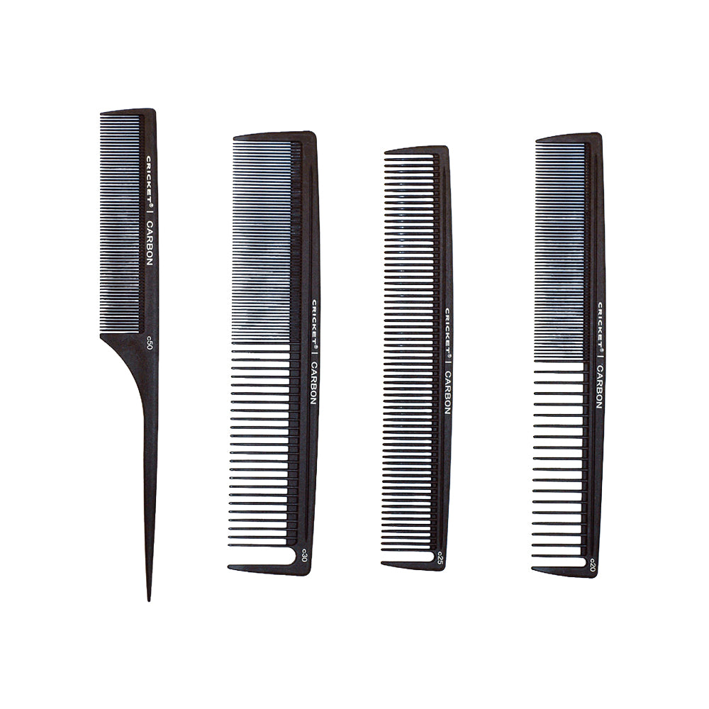 Cricket Carbon Comb Stylist 4pc Pack - 1 of each style
