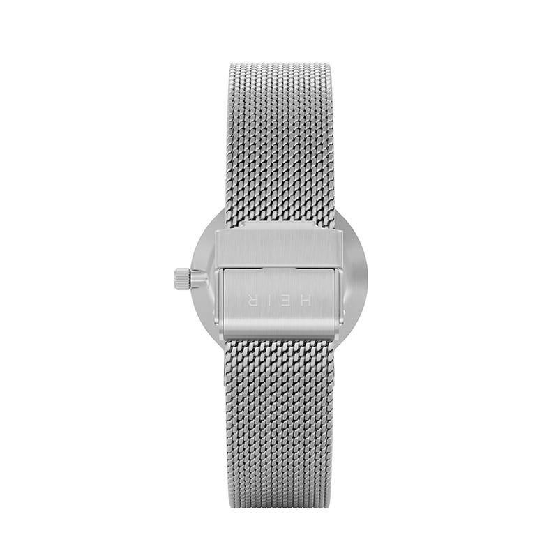 Heir Watches Classic Noir Mesh 28mm Silver