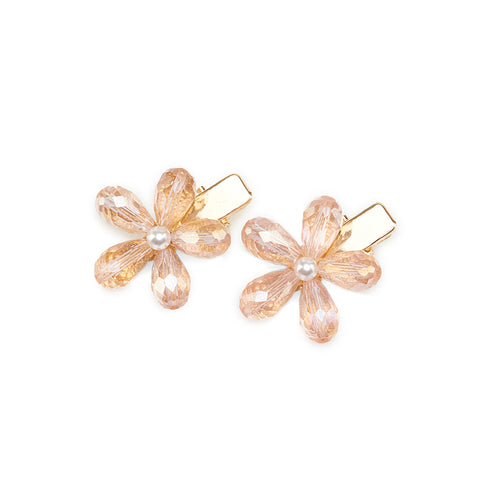 Evalina Periwinkle Crystal Clips In Pink