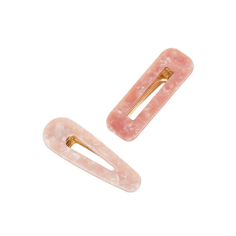 Evalina Partners In Crime Hair Clips Duo Pack Pink Marble