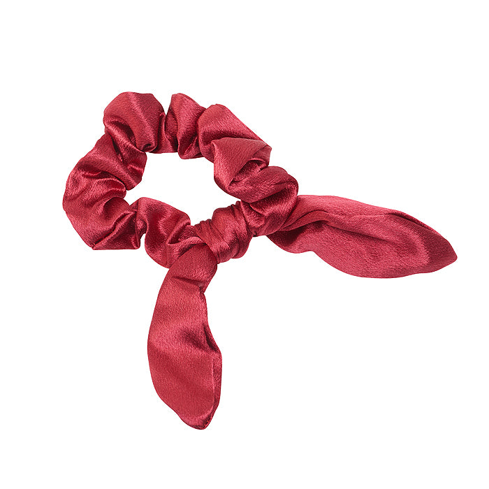 Evalina Rabbit Ear Scrunchie Maroon