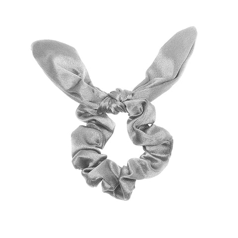Evalina Rabbit Ear Scrunchie Grey