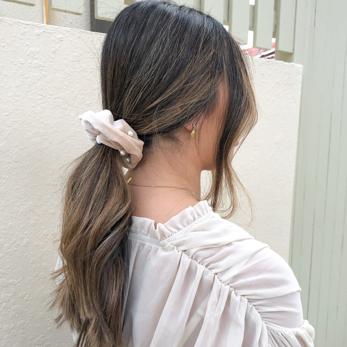 Evalina Velvet Pearl Scrunchie Trio Pack