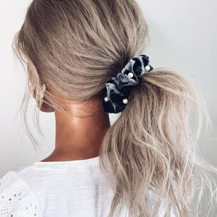 Evalina Velvet Pearl Scrunchie Trio Pack