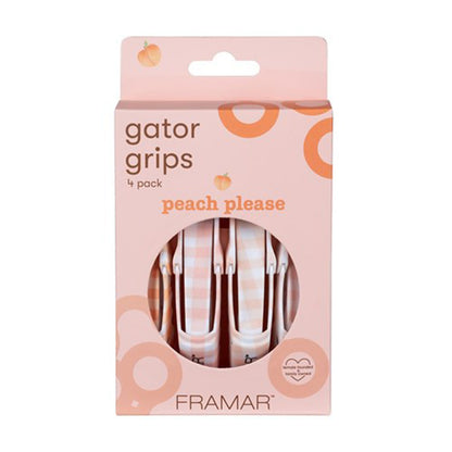 Framar Peach Please Gator Grip Clips 4 Pack