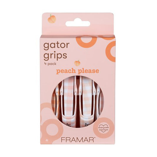 Framar Peach Please Gator Grip Clips 4 Pack