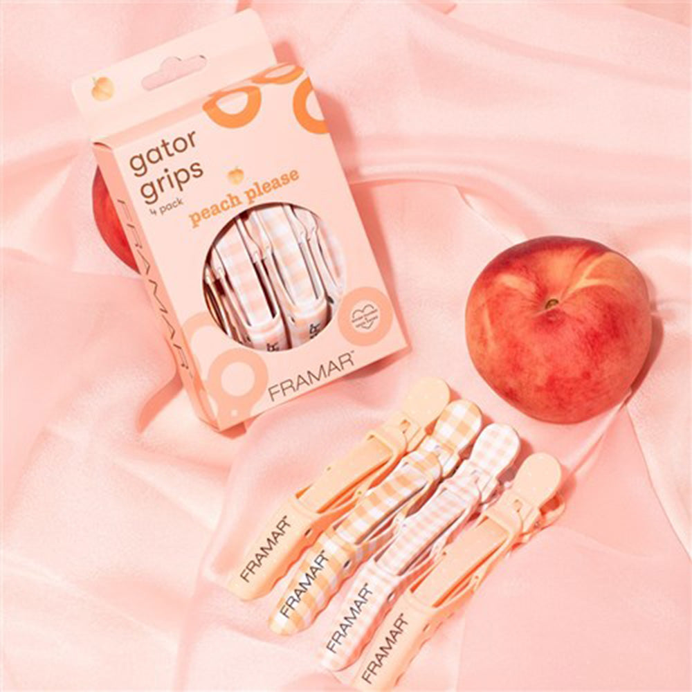 Framar Peach Please Gator Grip Clips 4 Pack