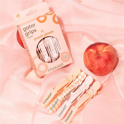 Framar Peach Please Gator Grip Clips 4 Pack
