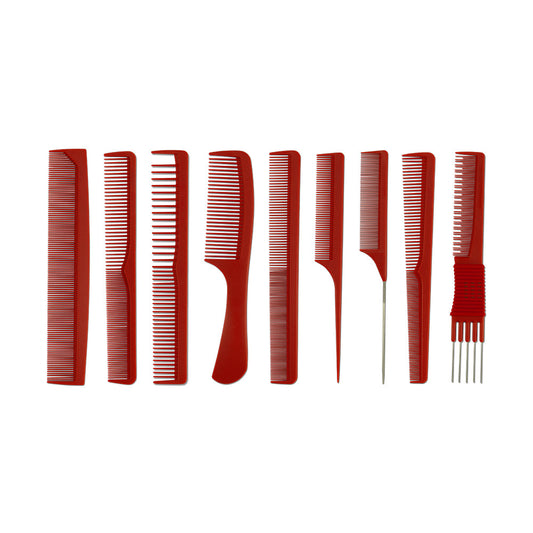 Comb Set Red 9Pcs