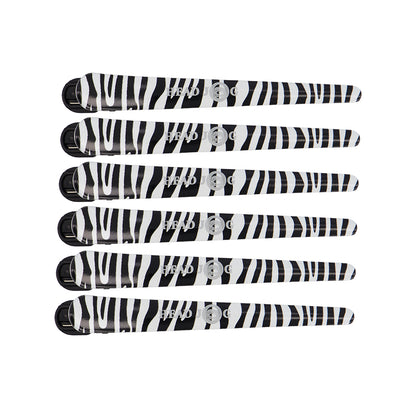 Zebra Print Sectioning Clips 6Pk