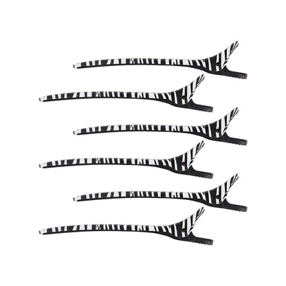 Zebra Print Sectioning Clips 6Pk