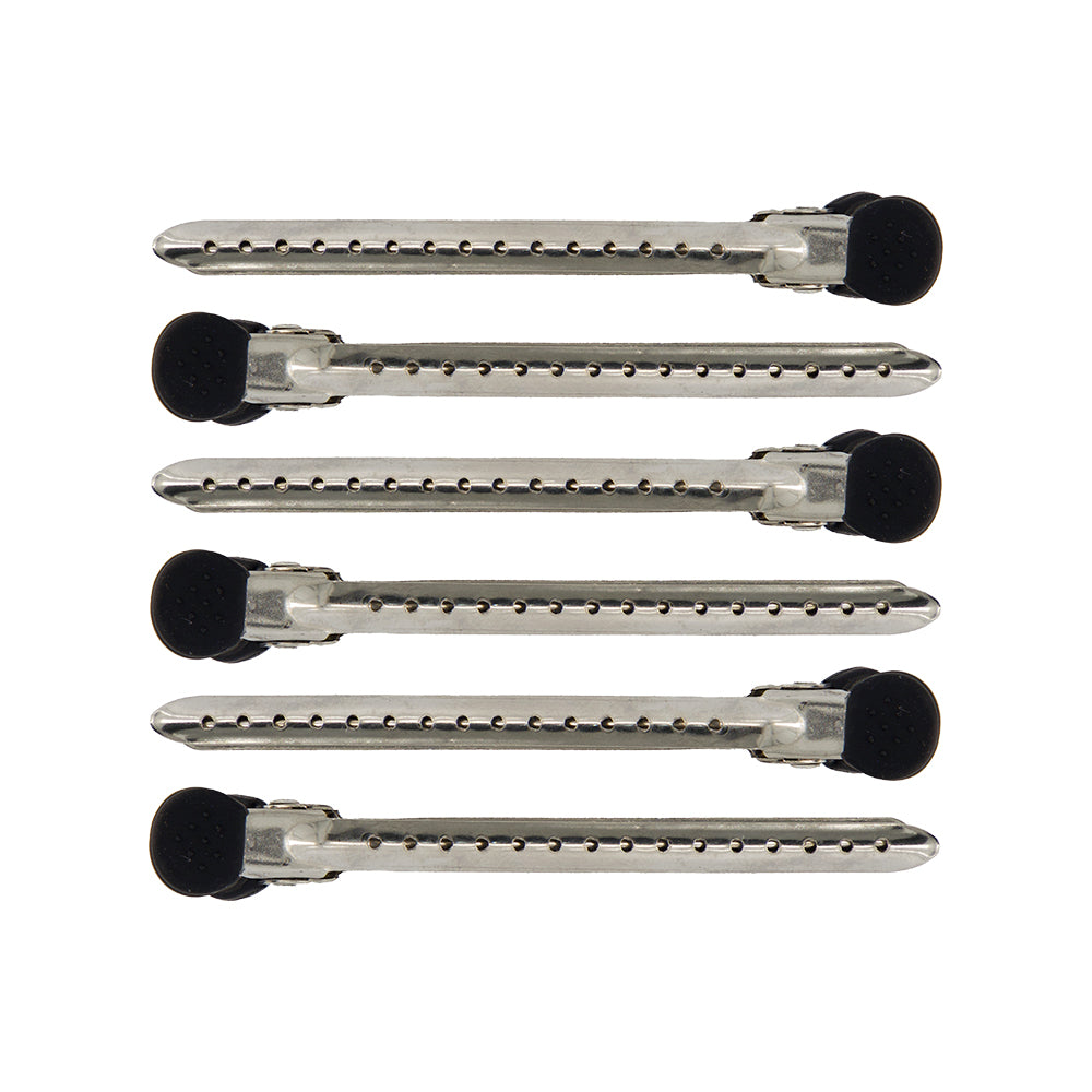 Duckbill Long Clips Silver 6Pk