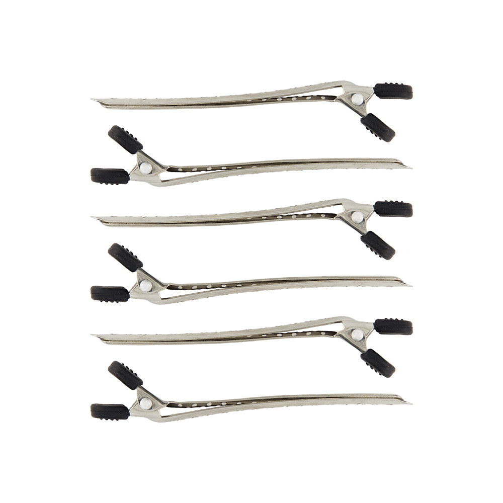 Duckbill Long Clips Silver 6Pk