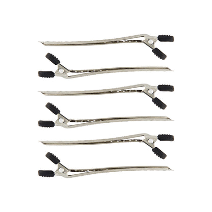 Duckbill Long Clips Silver 6Pk