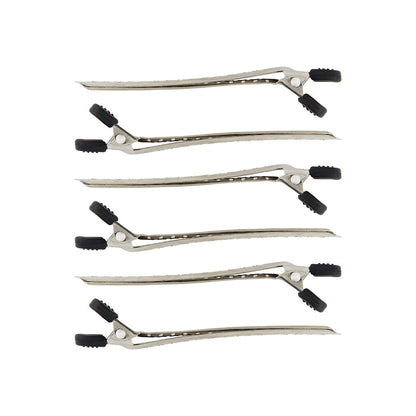 Duckbill Long Clips Silver 6Pk