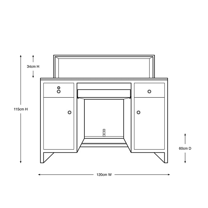 (DISCONTINUED) Glammar Dominican Reception Desk Black