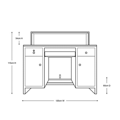 (DISCONTINUED) Glammar Dominican Reception Desk Black