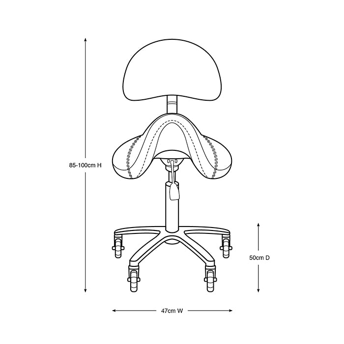 Glammar Sox Saddle Stool With Back White