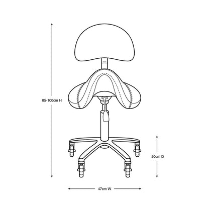 Glammar Sox Saddle Stool With Back White