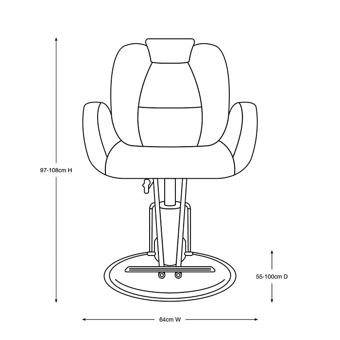 (DISCONTINUED) Glammar Zoey Styling Chair Black